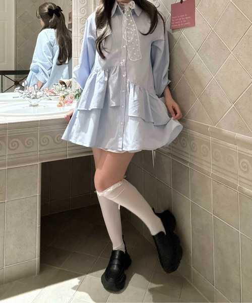 AS KNOW AS（アズノゥアズ） ワンピース ○デザインフリルチュニック