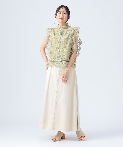 BEAMS HEART tシャツ マルチレース ハイネック プルオーバー