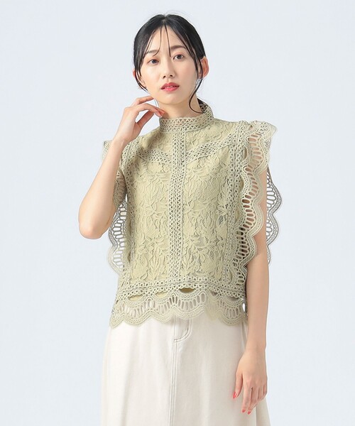 tシャツ マルチレース ハイネック プルオーバー レディース BEAMS HEART tシャツ マルチレース ハイネック プルオーバー