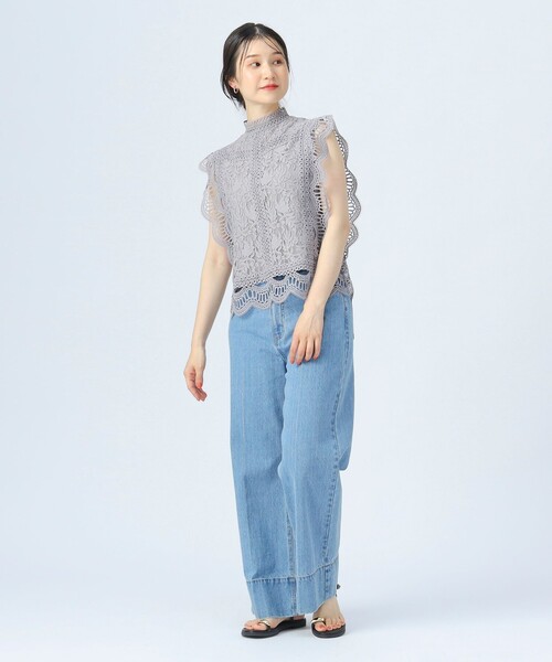 tシャツ マルチレース ハイネック プルオーバー レディース BEAMS HEART tシャツ マルチレース ハイネック プルオーバー