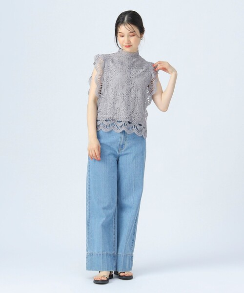 tシャツ マルチレース ハイネック プルオーバー レディース BEAMS HEART tシャツ マルチレース ハイネック プルオーバー