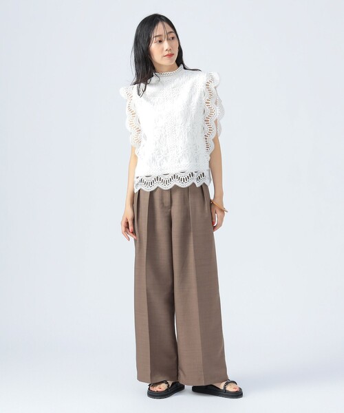 tシャツ マルチレース ハイネック プルオーバー レディース BEAMS HEART tシャツ マルチレース ハイネック プルオーバー