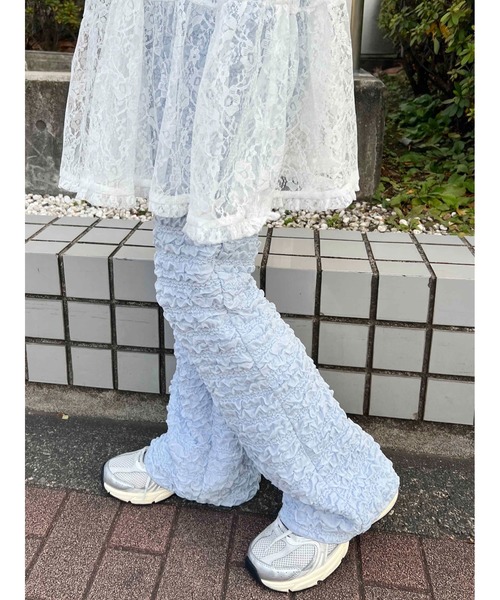 WC パンツ 「EC限定カラーあり」クリンクルフレアパンツ レディース