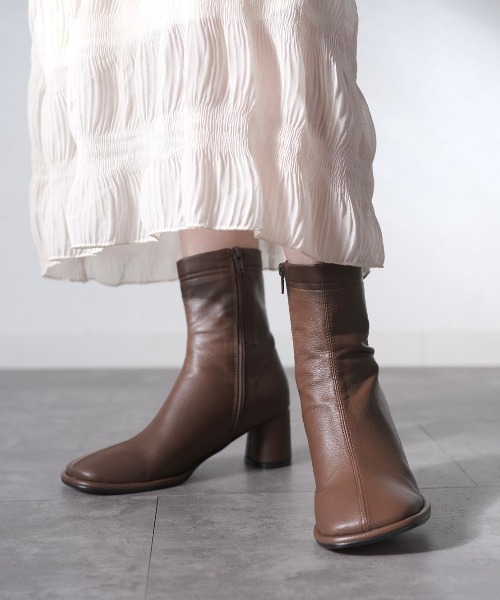 「Reurie'」 ショートブーツ 24.5cm ブラウン レディース_画像2