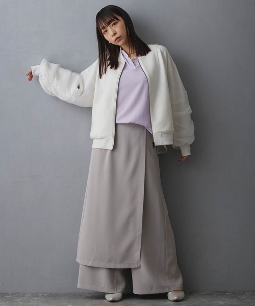 NICOLE white パンツ スカート付きパンツ レディース : ZOZOTOWN