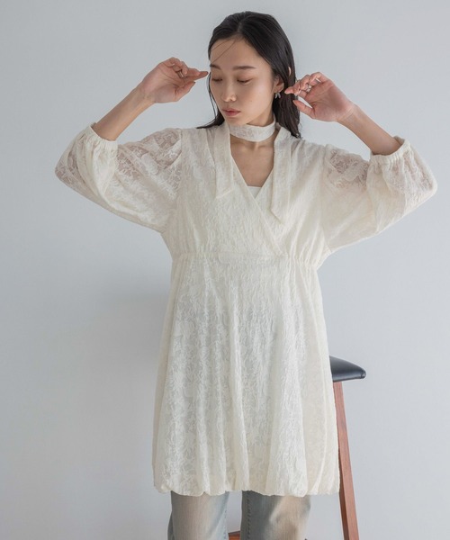 Liesse リエス バルーンカシュクールニット チュニック ワンピース カシュクールニットワンピース[品番：MKSW0048062]｜RESEXXY