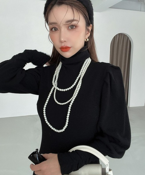 「EIMY ISTOIRE」 ニットワンピース FREE ブラック レディース_画像3