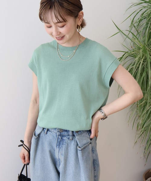 AMERICAN HOLIC ニット セーター 接触冷感フレンチスリーブ