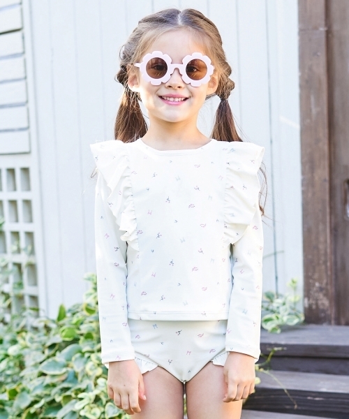 最終価格　水着　ラッシュガード　スイムウェア　花柄　140