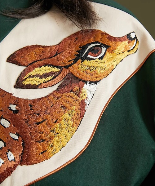 ABBEY MARKET（アビーマーケット） ブラウス シャツ Camoooni 小鹿刺繍