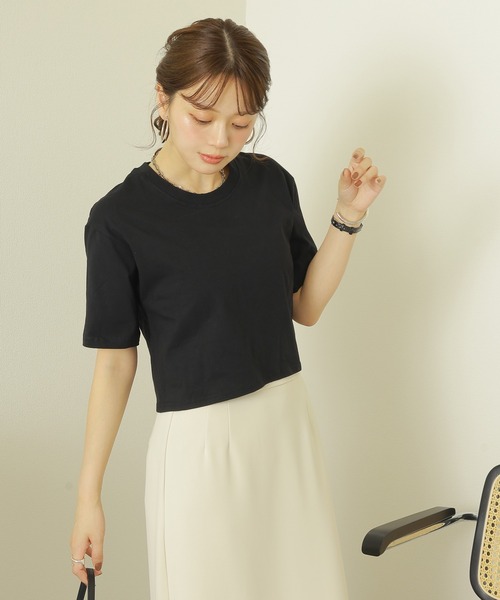 【TAN】クロップド丈Tシャツ/CLING FILM CROPPED TEE OUTLET】Roxy BEACH LOVE ウィメンズ 半袖Tシャツ クロップド丈 丈短め