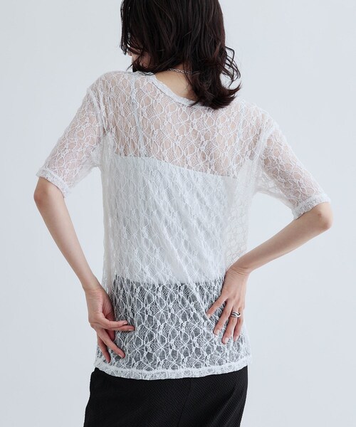 INDIVI GALLEST tシャツ 半袖レースカットソー レディース : ZOZOTOWN 