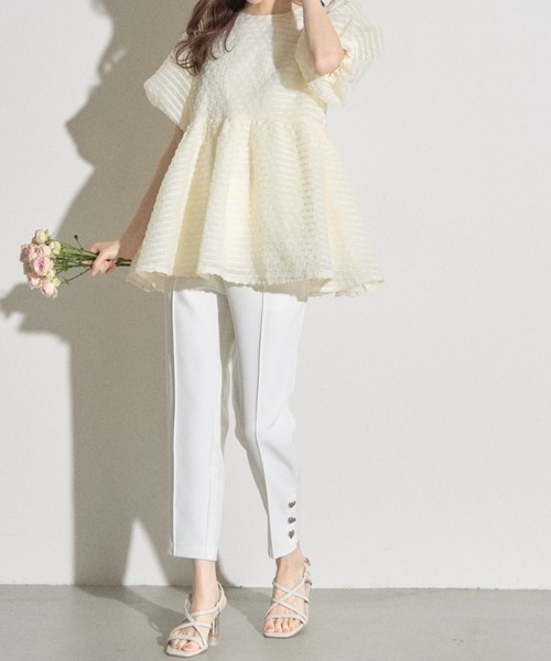 tocco closet ブラウス シャツ 「ZOZO限定」サイドリボンドット