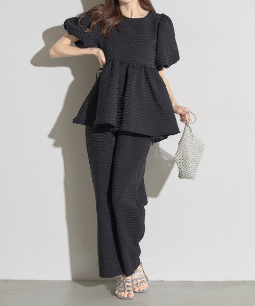 ブラウス シャツ 「ZOZO限定」リボンショルダードットペプラムブラウス レディース tocco closet ブラウス シャツ 「ZOZO限定」サイドリボンドット