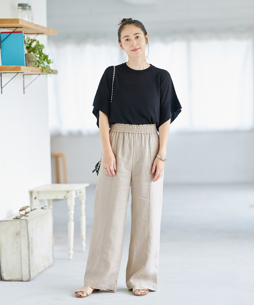 美品23SS ジャーナルスタンダード　リネンイージースラックスパンツ　ピンク ジャーナルスタンダード リネンイージースラックスパンツ ピンク
