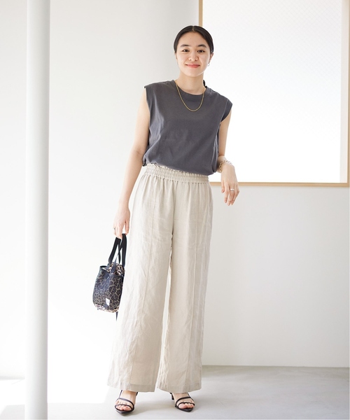 美品23SS ジャーナルスタンダード　リネンイージースラックスパンツ　ピンク ジャーナルスタンダード リネンイージースラックスパンツ ピンク