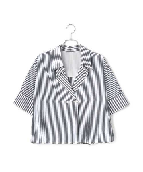 ブラウス シャツ ハーフスリーブダブルボタンシャツ レディース ADAM ET ROPE' ブラウス シャツ ハーフスリーブダブルボタン