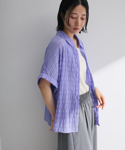 Green Parks ブラウス シャツ シアーシャーリングフレンチ