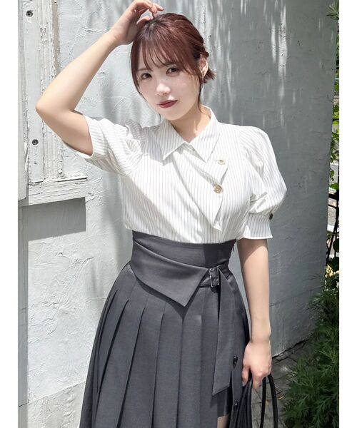 [DINT] SK9274 レイヤード プリーツ スカート dazzlin スカート パンツレイヤードプリーツスカート : ZOZOTOWN