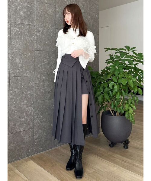Duncan レイヤードプリーツスカート dazzlin スカート パンツレイヤードプリーツスカート : ZOZOTOWN