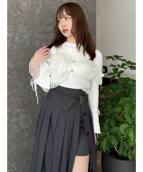dazzlin スカート パンツレイヤードプリーツスカート : ZOZOTOWN