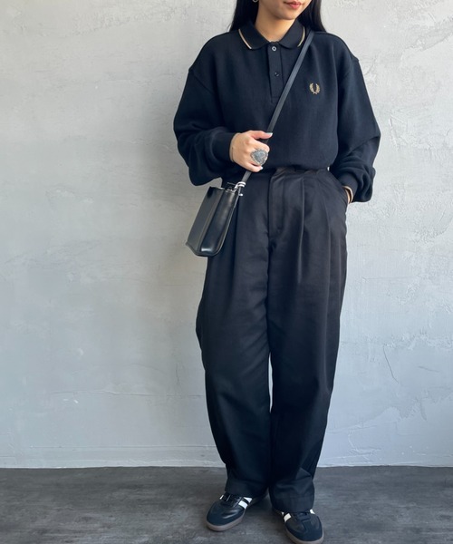 FRED PERRY ネイビー 長袖ポロシャツ L Fred Perry ネイビー 長袖ポロシャツ Lサイズ
