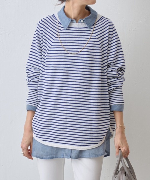 「BEARDSLEY」 長袖ニット FREE ネイビー レディース