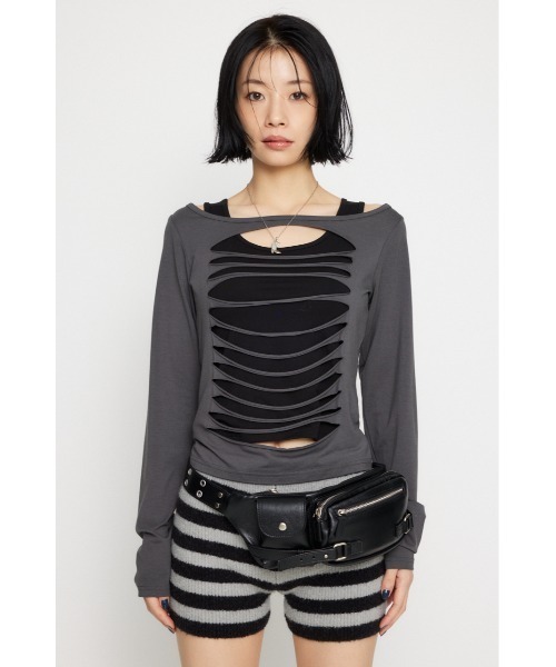 LAGUA GEM tシャツ CUTTING 2PIECE トップス レディース
