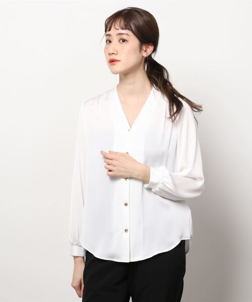 「UNITED ARROWS」 長袖ブラウス 36 オフホワイト レディース