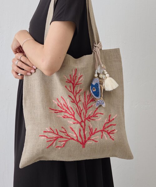 BEARDSLEY トートバッグ 「CITRUS」サンゴ刺繍トート レディース