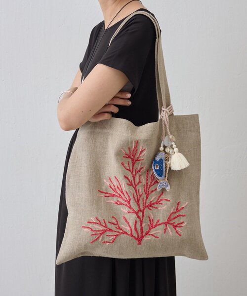 BEARDSLEY トートバッグ 「CITRUS」サンゴ刺繍トート レディース