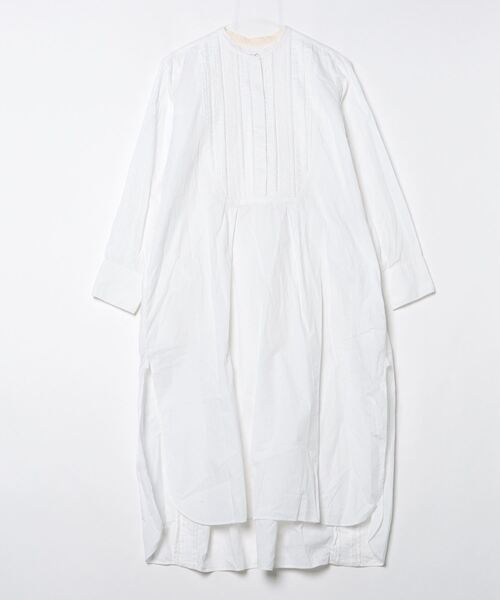 Pheeta. ホワイト チュニックシャツ Pheeta | バンドカラー チュニックシャツ Trinity WOMEN