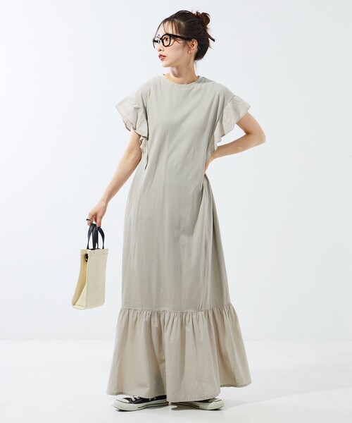 「FREAK'S STORE」 ノースリーブワンピース SMALL オレンジ レディース_画像3