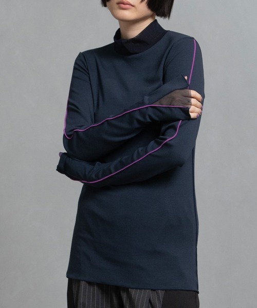 MARECHAL TERRE tシャツ リブチュールトップス レディース