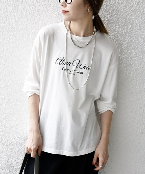 monmimi tシャツ 「SHIPS any別注」MONMIMI:「洗濯機可能」ロゴ