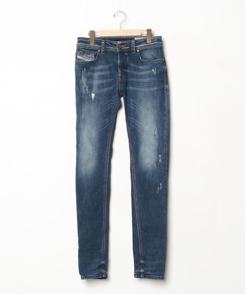 Diesel ダメージ加工 デニムパンツ DIESEL 「DIESEL」 ダメージ加工デニムパンツ - ネイビー メンズ