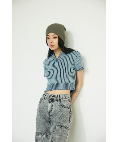 LAGUA GEM（ラグアジェム） 半袖ニット FREE グレー レディース