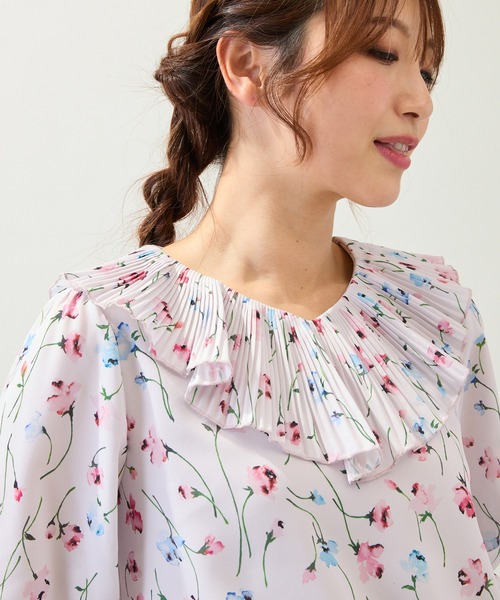 【新品未使用】Rose Tiara 花柄レース 半袖ブラウス 4L Rose Tiara（ローズティアラ） ブラウス シャツ 半袖 「セットアップ