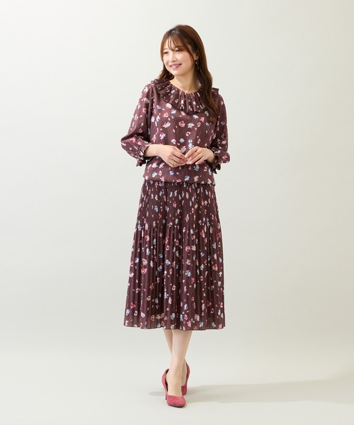 【新品未使用】Rose Tiara 花柄レース 半袖ブラウス 4L Rose Tiara（ローズティアラ） ブラウス シャツ 半袖 「セットアップ