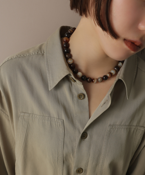 Lilas ネックレス 「SAMH by LILAS」コネクトアゲートネックレス SV 