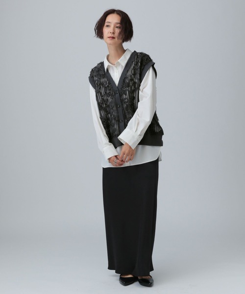 LEPSIM（レプシィム） ベスト ジレ ニュアンス柄ベスト 582461