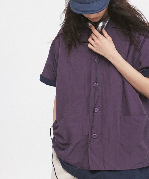 「aimoha」 半袖シャツ X-LARGE ダークグレー レディース_画像8