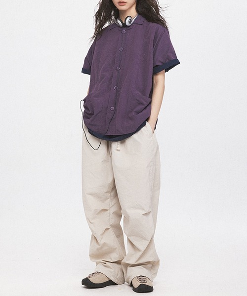 「aimoha」 半袖シャツ X-LARGE ダークグレー レディース_画像9