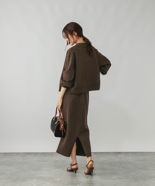 GLOBAL WORK ワンピース ニットZIPカーデ＊スカートセット