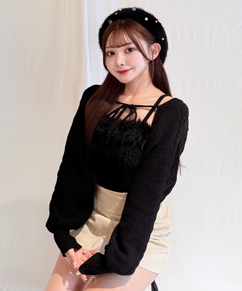 NOMAE（ノーマエ） ニット セーター ファーケーブルアンサンブルニット