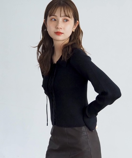 新品　シップス　レディース　トップス　ニット　セーター　プルオーバー　ブラック黒 SHIPS（シップス） ニット セーター 「WEB限定」「手洗い可能