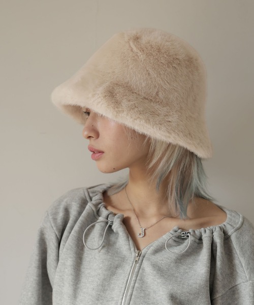 70’sリアルファーハット AZUL BY MOUSSY | フェイクファーバケットハット (帽子 ) |SHEL'TTER