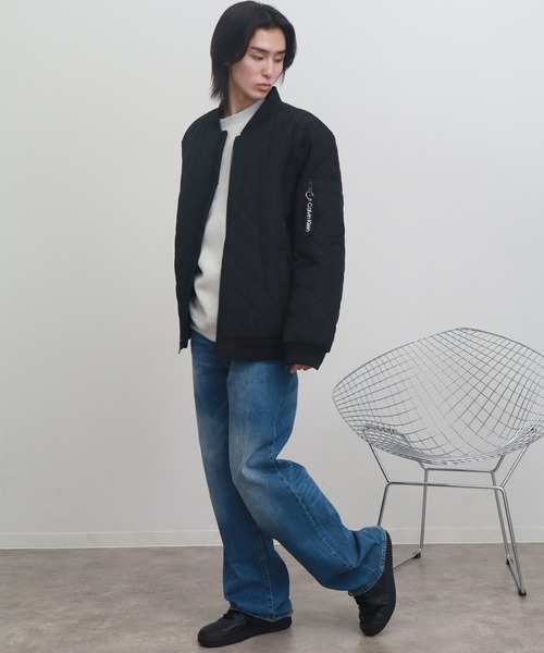 【M】カルバンクライン 中綿キルティングジャケット MA1/BLACK Calvin Klein（カルバン・クライン） ma1 ma-1 「Calvin Klein