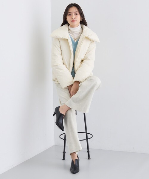 新品タグ付⭐︎インディヴィ⭐︎ショートダウンコート 名品／撥水／抗菌防臭】ショート リサイクルダウンコート（ダウン