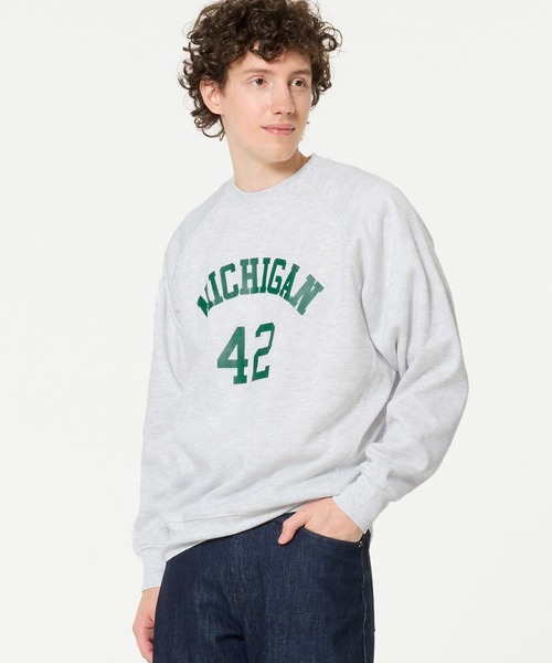 coca（コカ） トレーナー スウェット 裏起毛ラグランプリント